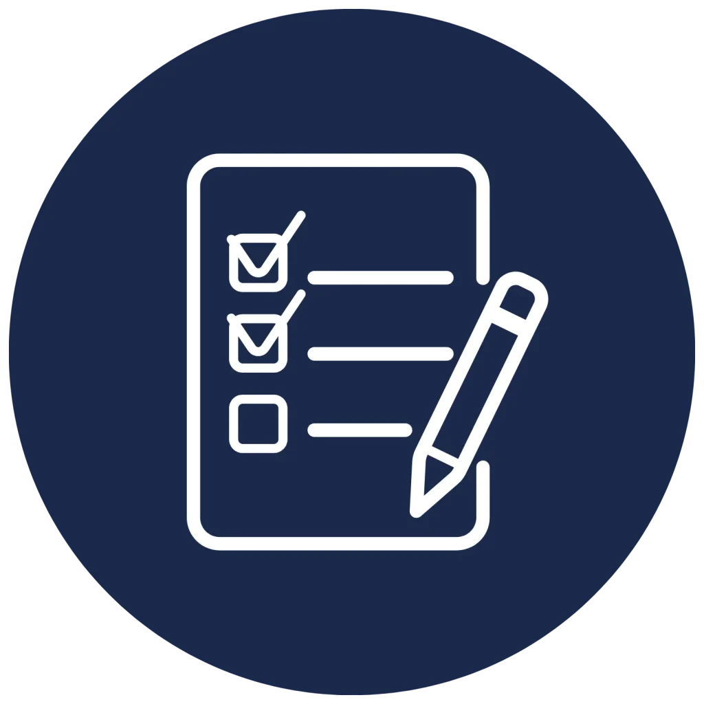 Checklist icon for an online teacherpreneur creating quizzes, surveys, or course lesson plans.
