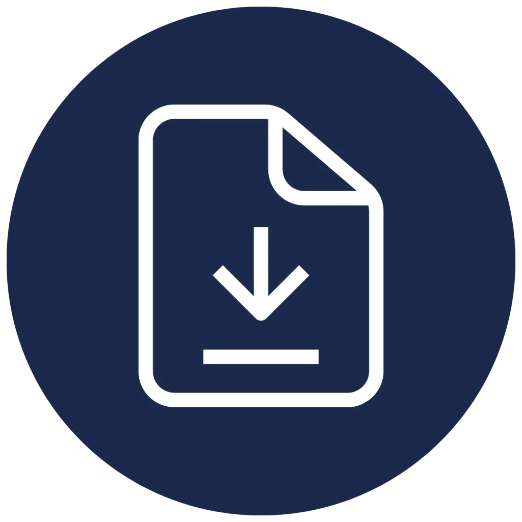 Document download icon for an online teacherpreneur creating quizzes, surveys, or course lesson plans.