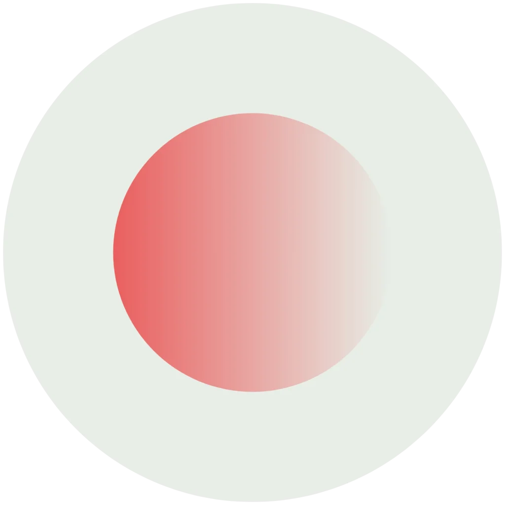A pink circle with a soft gradient fading to white, centered on a light gray circular background.