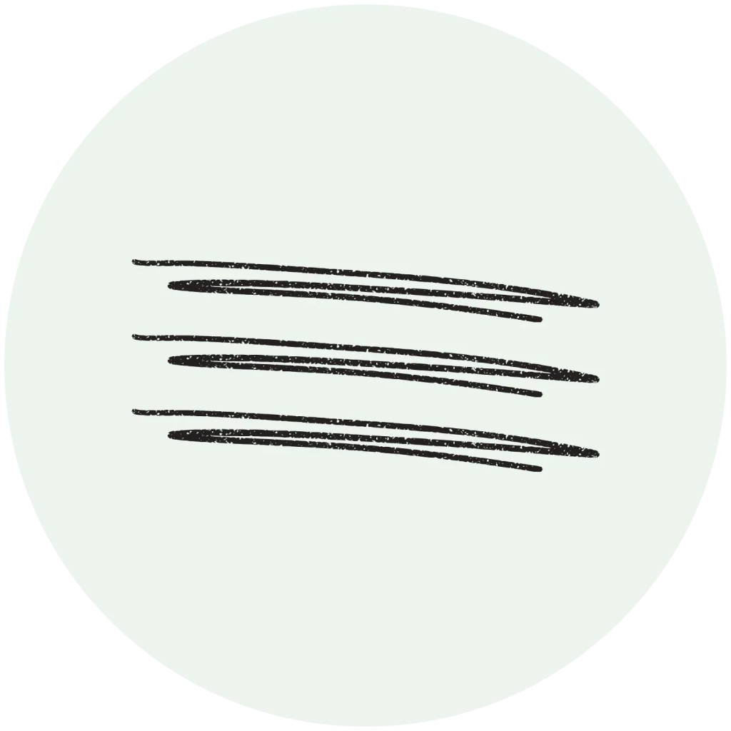 Minimalist thin brush stroke icon inside a blue circle background.