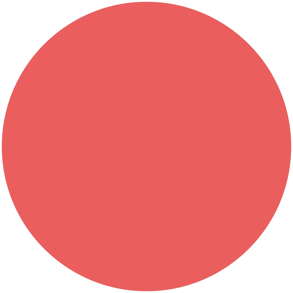 A solid orange circle graphic on a white background.