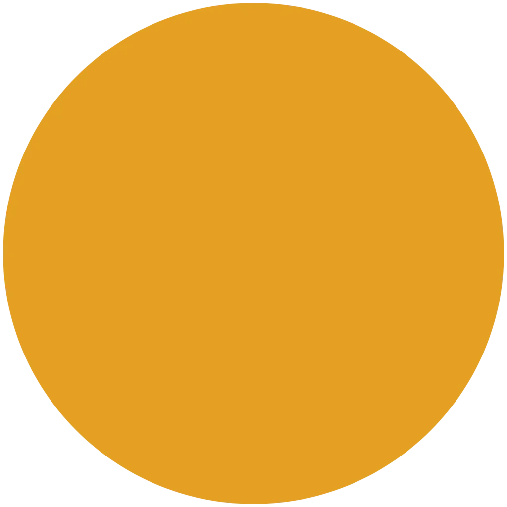 A solid mustard circle graphic on a white background.