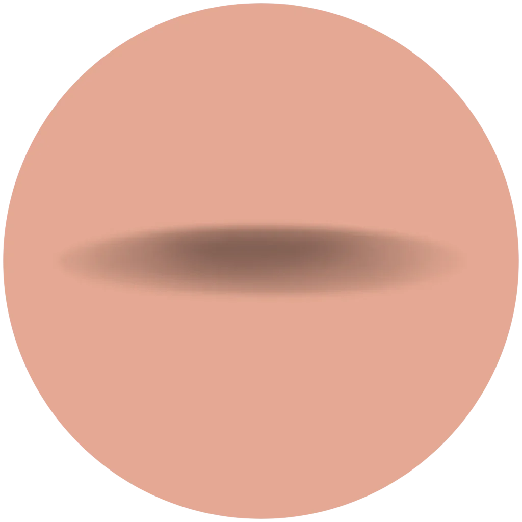 A shadow on a light pink circular background.