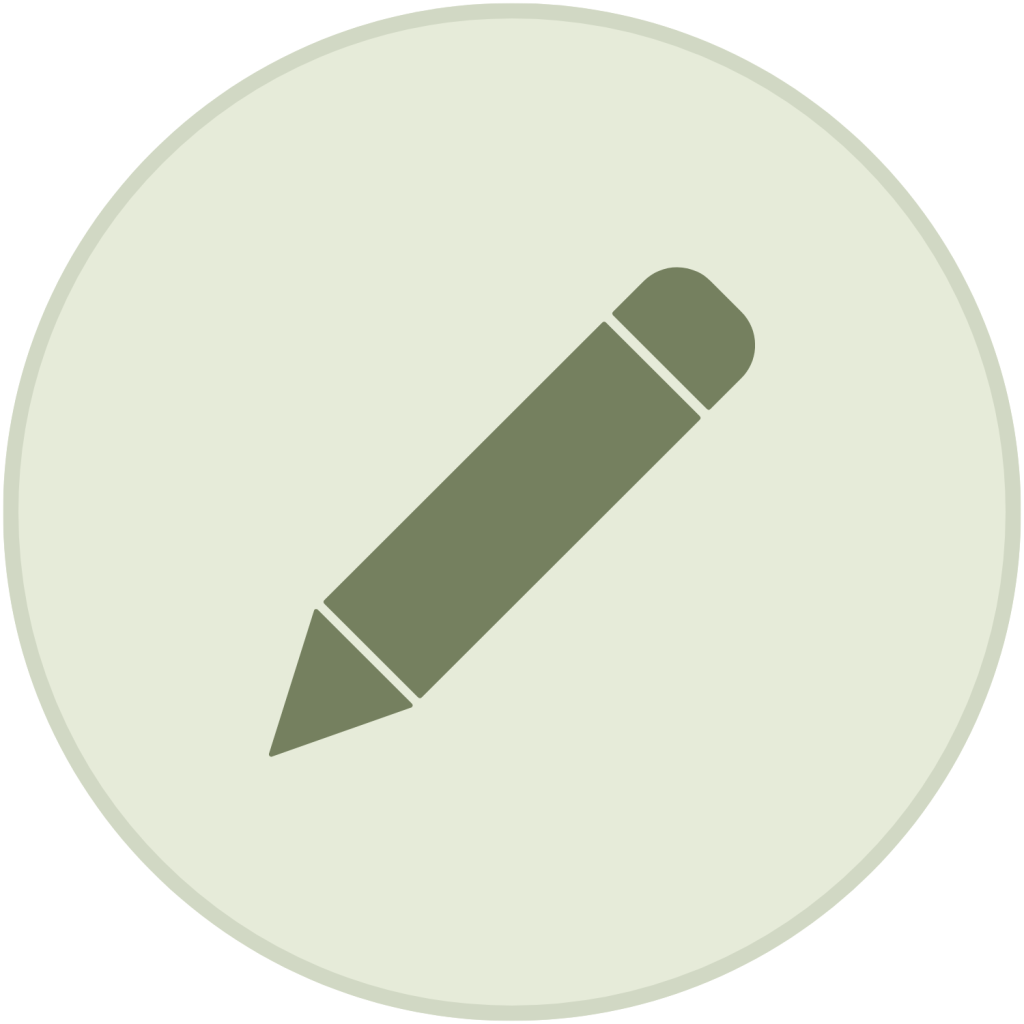 Green pencil icon inside a light green circle.